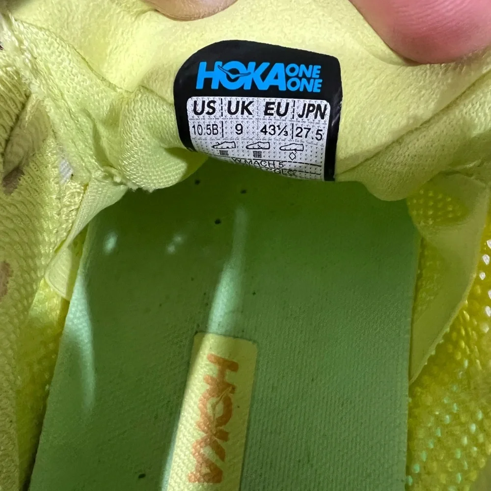Hoka One One Womens Mach 5 1127894 CGLG Green Running Shoes Sneakers Size 10.5B